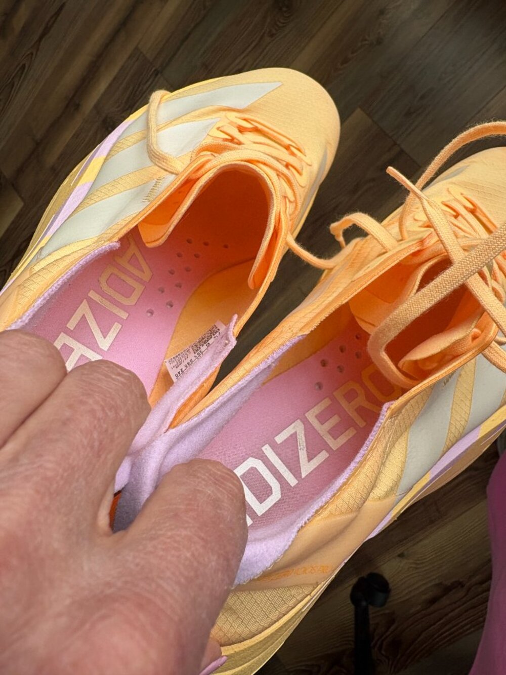 Adizero Adios Pro 4 Shoes sorbet pink orange 7.5 - Picture 3 of 6